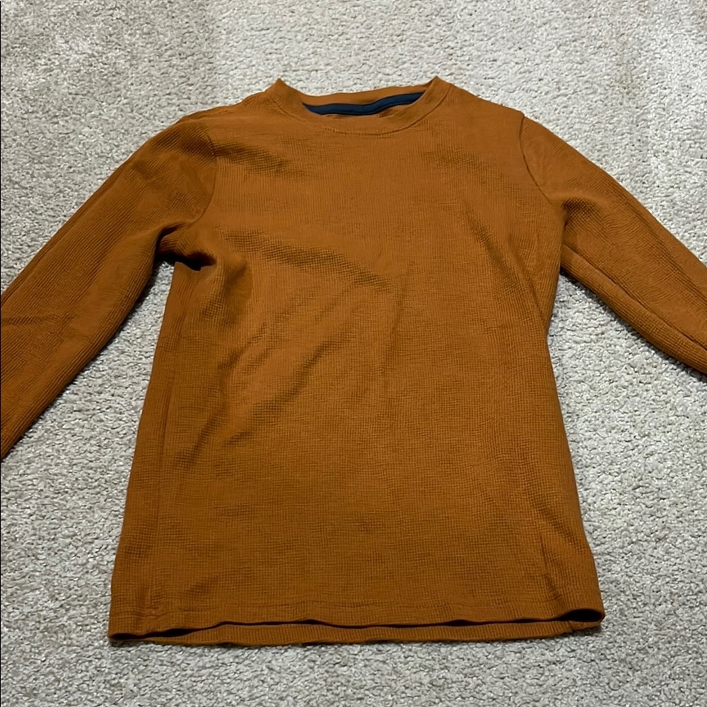 Sonoma Long Sleeve Tee Brown Orange Crew Neck